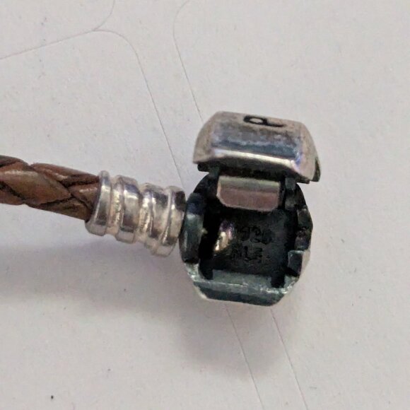 PANDORA Brown Leather Choker Rope Chain Double Wrap Bracelet - Picture 5 of 6